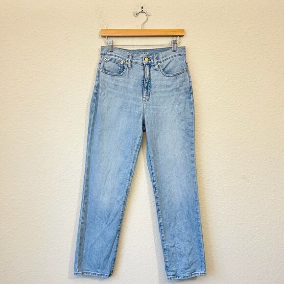 J. CREW Classic Straight Jeans Blue Denim High Rise Stretch Y2K Work - Picture 1 of 15